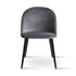 Dining Chairs Set of 2 Velvet Solid Curved Dark Grey