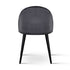 Dining Chairs Set of 2 Velvet Solid Curved Dark Grey