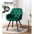 Dining Chairs Set of 2 Velvet Diamond Tufted Armchair Green