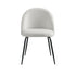 Dining Chairs Set of 2 Sherpa Boucle White
