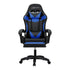 6 Point Massage Gaming Office Chair 7 LED Footrest Blue