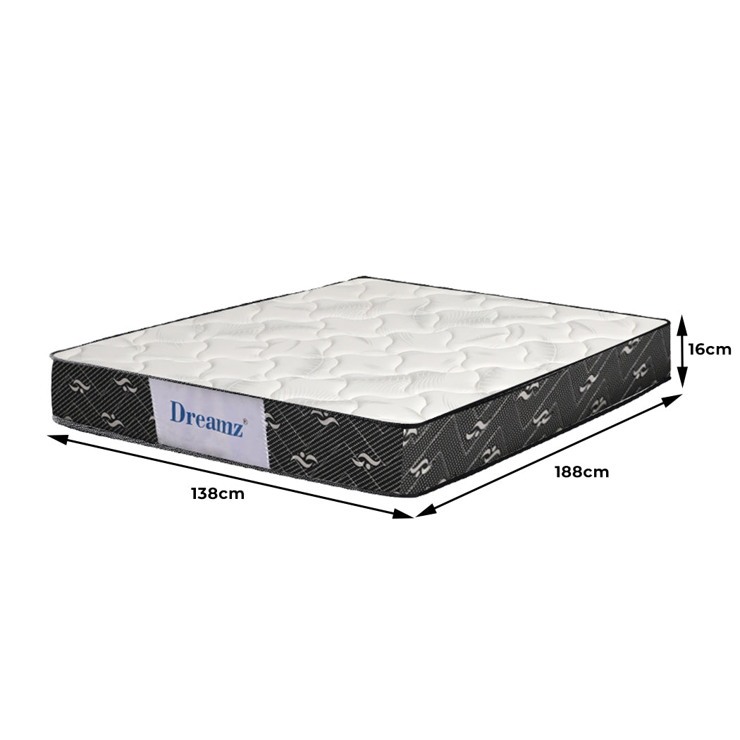 Bedding Mattress Double Size Premium Bed Top Spring Foam Medium Soft 16CM