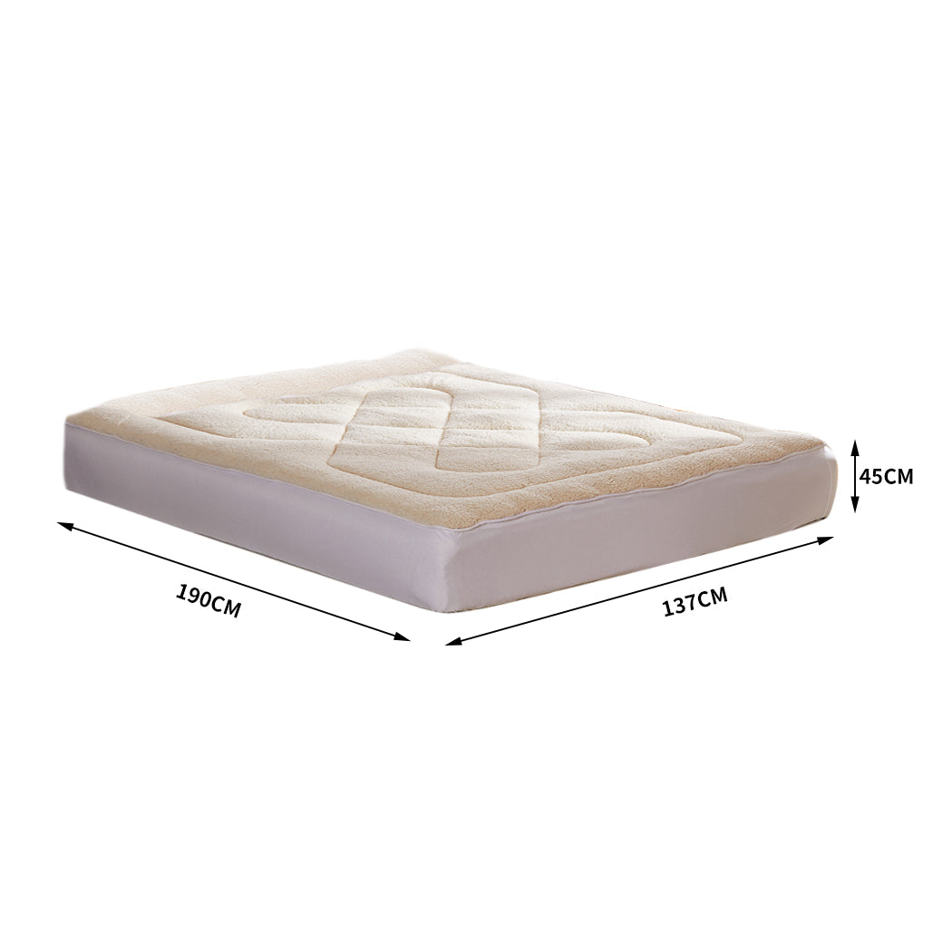 Mattress Topper 100% Wool Underlay Reversible Mat Pad Protector Double