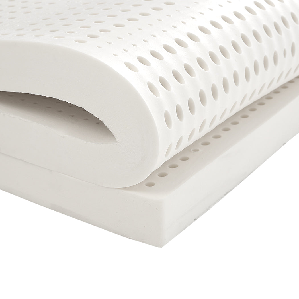 Latex Mattress Topper Queen Natural 7 Zone Bedding Removable Cover 5cm