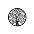 Metal Wall Art Hanging Sculpture Home Decor Leaf Tree of Life Round Frame