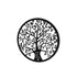 Metal Wall Art Hanging Sculpture Home Decor Leaf Tree of Life Round Frame