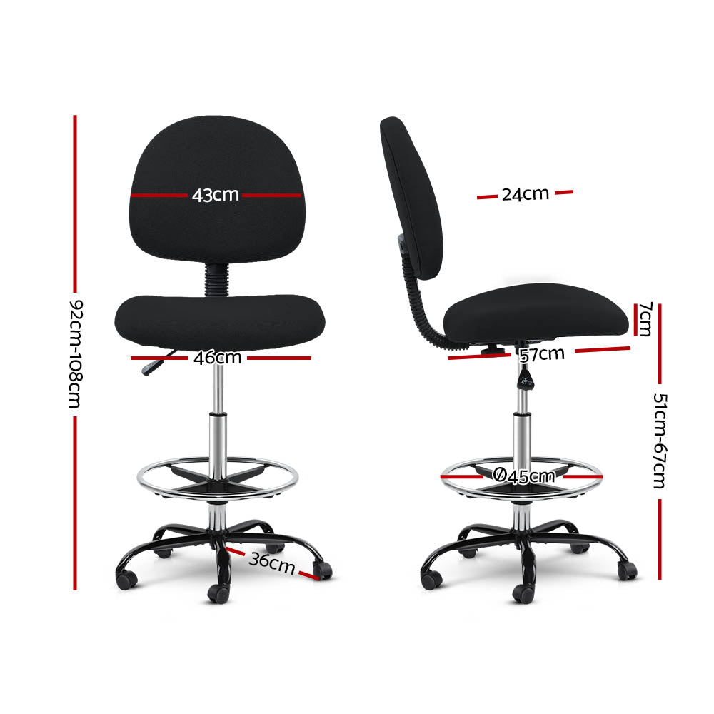 Office Chair Drafting Stool Fabric Chairs Black