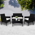 4 PCS Outdoor Furniture Setting Patio Garden Table Chairs Set Wicker Seat