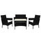 4 PCS Outdoor Furniture Setting Patio Garden Table Chairs Set Wicker Seat