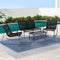4 Piece Outdoor Sofa Set Steel Frame Patio Furniture with Table