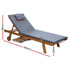 Sun Lounge Wooden Lounger Outdoor Furniture Day Bed Wheels Patio Grey