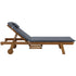 Sun Lounge Wooden Lounger Outdoor Furniture Day Bed Wheels Patio Grey