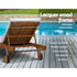 Gardeon 2x Sun Lounge Wooden Lounger Outdoor Furniture Day Bed Wheel Patio White