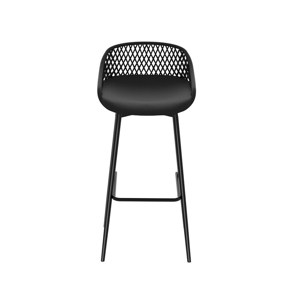 4x Outdoor Bar Stools Plastic Black