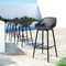 4x Outdoor Bar Stools Black Polypropylene UV Resistant Metal Frame 150kg