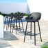 4x Outdoor Bar Stools Plastic Black