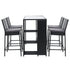 5-Piece Outdoor Bar Set Patio Dining Chairs Wicker Table Stools