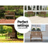 Outdoor Garden Bench Wooden Chair 2 Seat Patio Furniture Lounge Natural