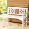 2 Seater Wooden Garden Bench White Fir Wood Outdoor Patio Bench