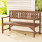 3 Seater Wooden Garden Bench Fir Wood Outdoor Patio Bench Natural
