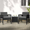 3pc Outdoor Rattan Wicker Bistro Set Chairs Table Cushioned Patio Set
