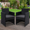 2PC Outdoor Wicker Chairs PE Rattan Patio Dining Chairs Black