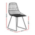 2PC Outdoor Dining Chairs Steel Lounge Chair Patio Garden Furniture