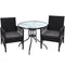 3PC Bistro Set Outdoor Furniture Rattan Table Chairs Cushion Patio Garden Lyra