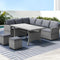 8 Seater Outdoor Wicker Dining Set Sofa Table Cushion Lounge Grey