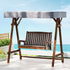 Outdoor Wooden Swing Chair Garden Bench Canopy Cushion 2 Seater Charcoal