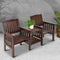 2 Seater Garden Bench Tete-a-Tete Fir Wood Outdoor Table Bench Set
