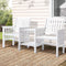 2 Seater Garden Bench Tete-a-Tete White Fir Wood Outdoor Table Set