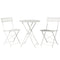 3PC Outdoor Bistro Set Steel Table and Chairs Patio Furniture White