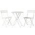 3PC Outdoor Bistro Set Steel Table and Chairs Patio Furniture White