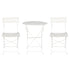 3PC Outdoor Bistro Set Steel Table and Chairs Patio Furniture White