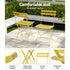 3PC Outdoor Bistro Set Steel Table and Chairs Patio Furniture Yellow