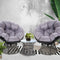 3 Piece Papasan Chair Set PE Wicker Outdoor Lounge with Table