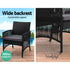 4PCS OutdoorSofa Set with Storage Cover Wicker Harp Chair Table Black