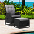 Recliner Chair Sun lounge Wicker Lounger Outdoor Furniture Patio Adjustable Black