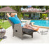 Recliner Chairs Sun lounge Wicker Lounger Outdoor Furniture Patio Adjustable Grey