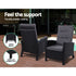 5PC Recliner Chairs Table Sun lounge Wicker Outdoor Furniture Adjustable Black