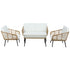4-Piece Outdoor Sofa Set Rattan Lounge Setting Table Chairs