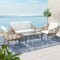 4 Piece Outdoor Rattan Sofa Set Patio Lounge Furniture with Table