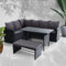 8 Seater Outdoor Sofa Dining Set PE Wicker Patio Furniture Black