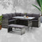 10 Seater Outdoor Sofa Dining Set PE Wicker Garden Furniture Black