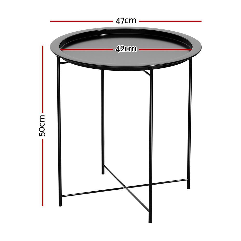 Coffee Side Table Steel Outdoor Furniture Indoor Desk Patio Garden