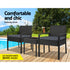 3PC Patio Furniture Bistro Set Wicker Outdoor Lounge Setting Black