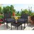 3PC Patio Furniture Bistro Set Wicker Outdoor Lounge Setting Black