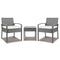 3PC Patio Furniture Bistro Set Wicker Outdoor Lounge Setting Grey