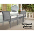 3PC Patio Furniture Bistro Set Wicker Outdoor Lounge Setting Grey